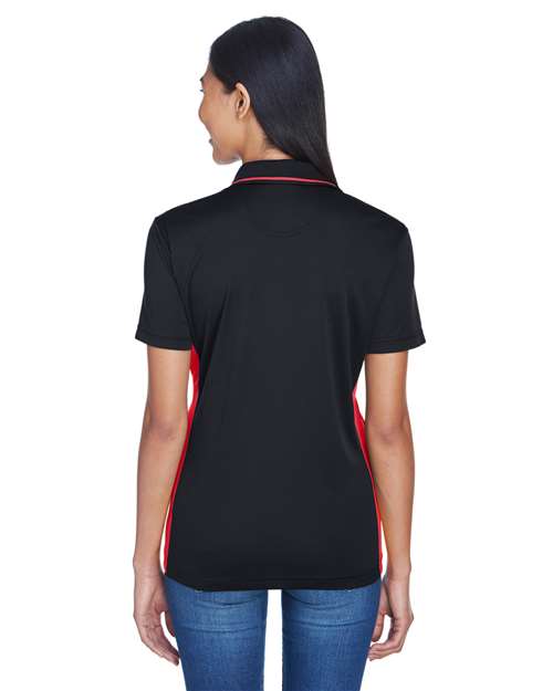 Black/ Red Women&#39;s Cool &amp; Dry Sport Two-Tone Polo - 8406L