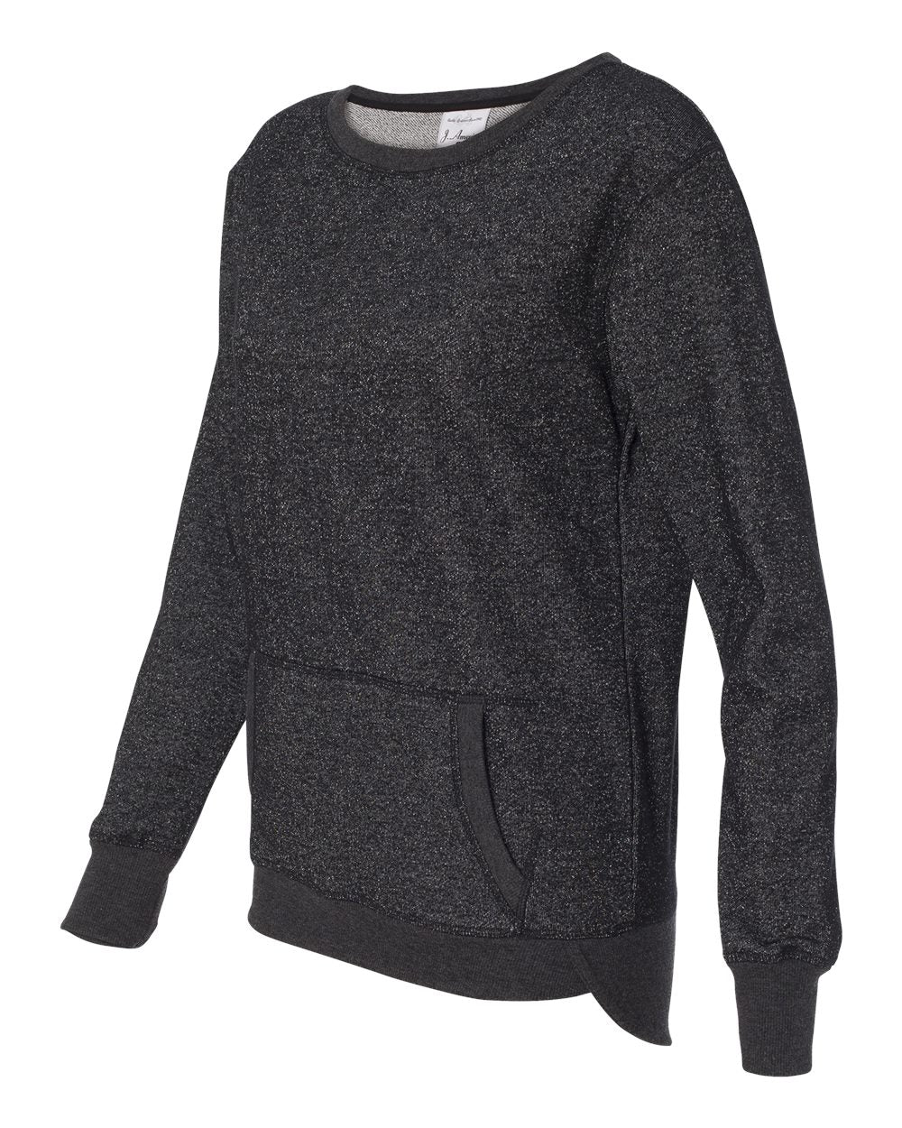 Black/ Silver Women’s Glitter French Terry Sweatshirt - 8867
