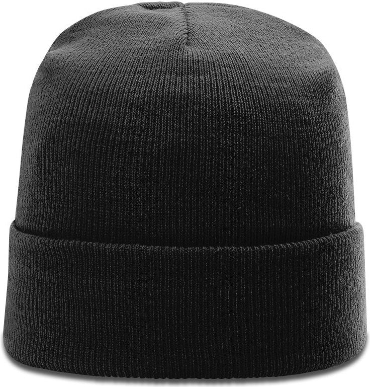 Black Solid Beanie with Cuff
