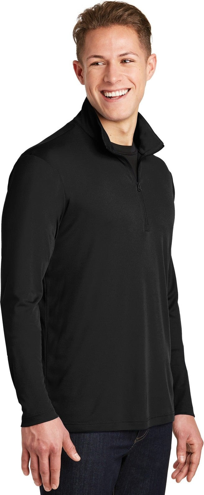 Black Sport-Tek PosiCharge Competitor 1/4-Zip Pullover. ST357