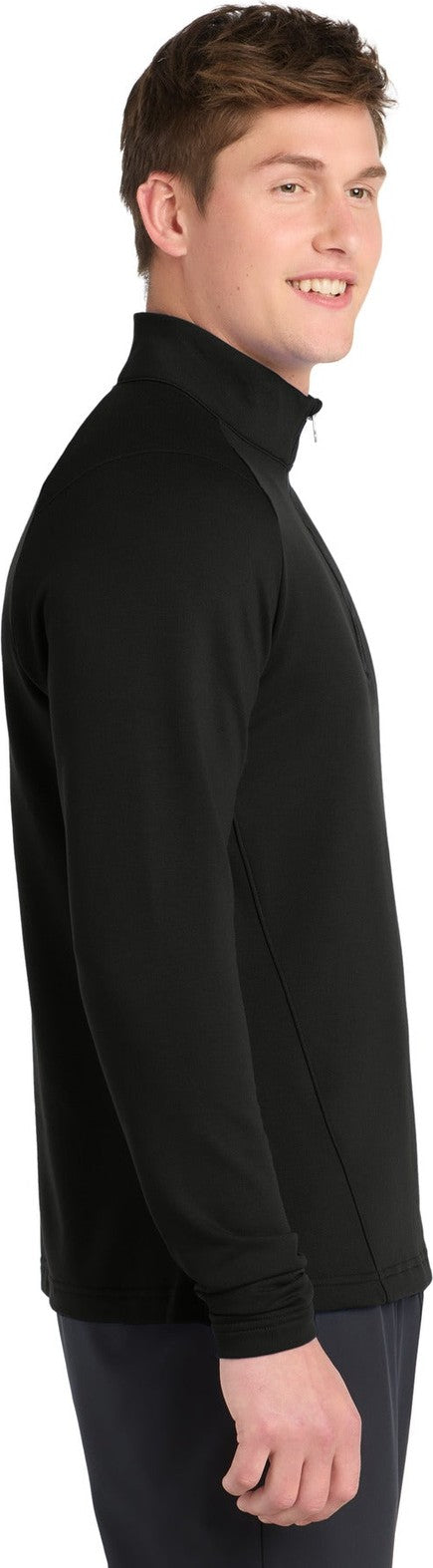 Black Sport-Tek Sport-Wick Flex Fleece 1/4-Zip. ST561