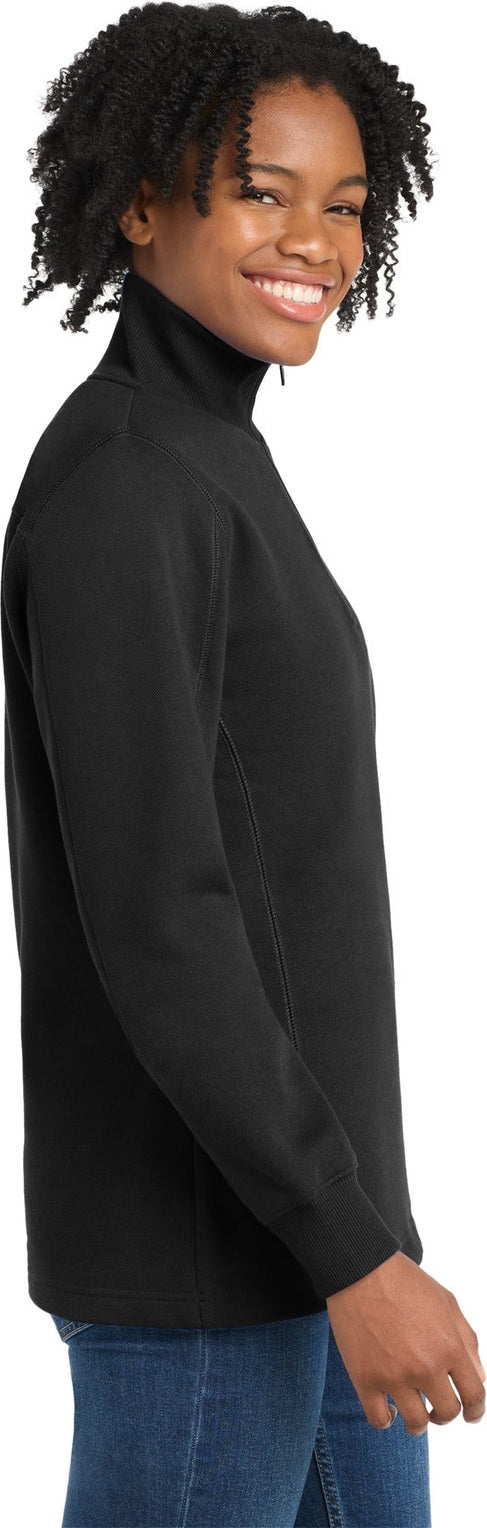 Black Sport-Tek Women's 1/4-Zip Sweatshirt. LST253