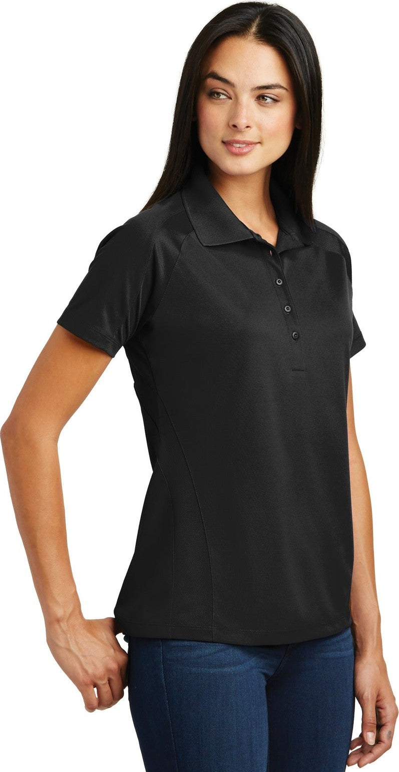 Black Sport-Tek Women's Dri-Mesh Pro Polo. L474