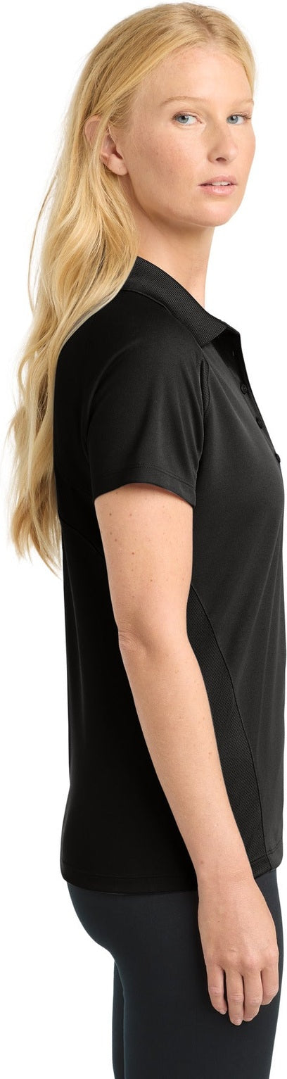 Black Sport-Tek Women's Dri-Mesh Pro Polo. L474