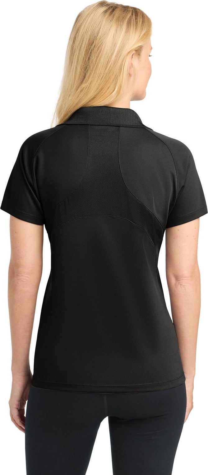 Black Sport-Tek Women's Dri-Mesh Pro Polo. L474