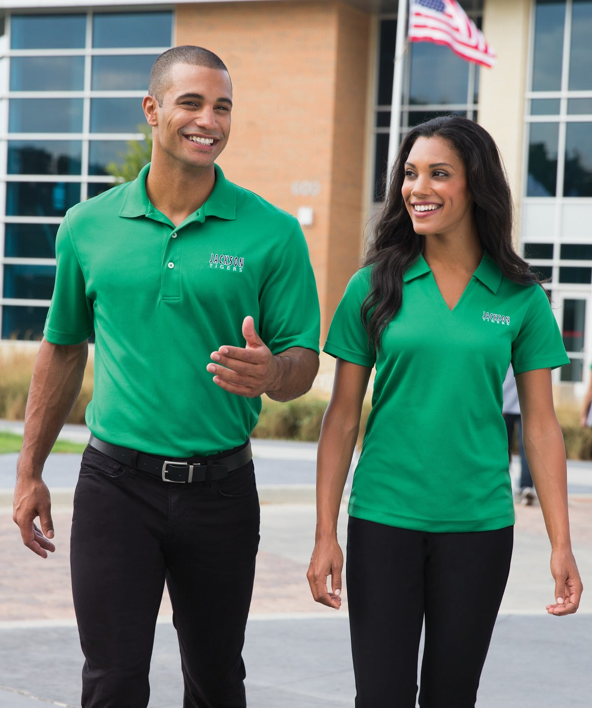 Black Sport-Tek Women's Dri-Mesh V-Neck Polo. L469