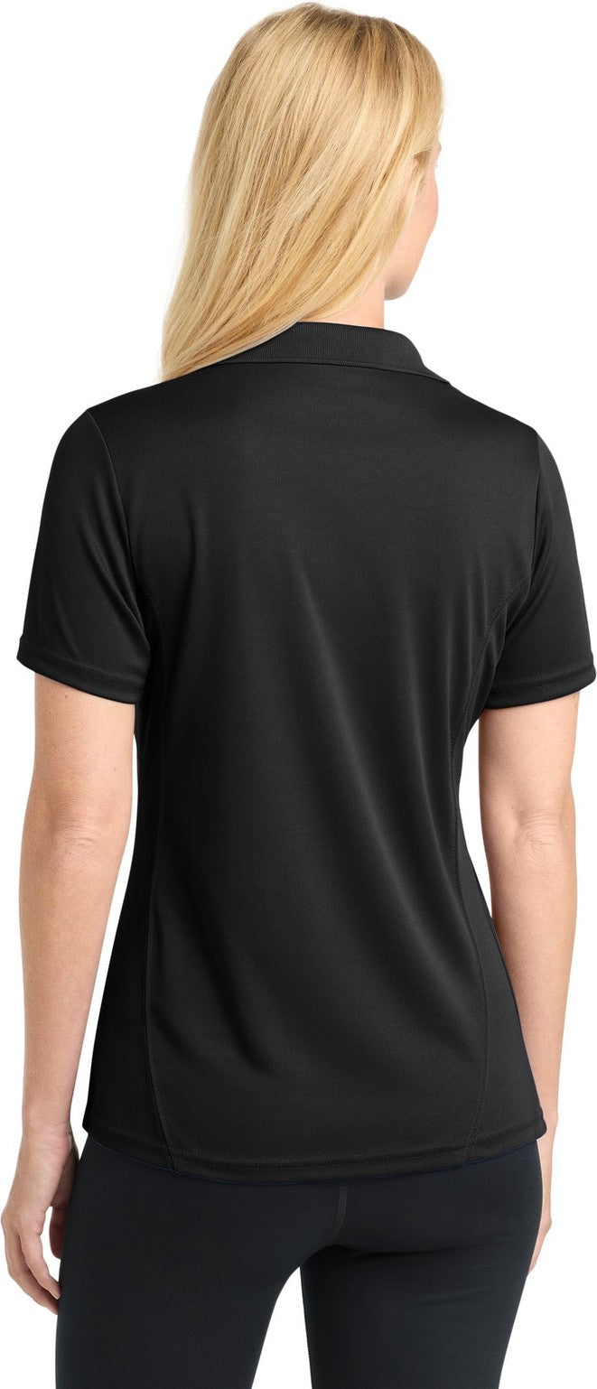 Black Sport-Tek Women's Dry Zone Raglan Accent Polo. L475