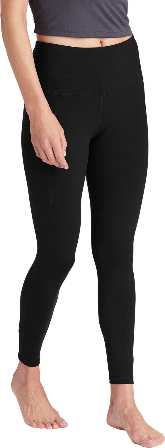 Black Sport-Tek Women's High Rise 7/8 Legging LPST891