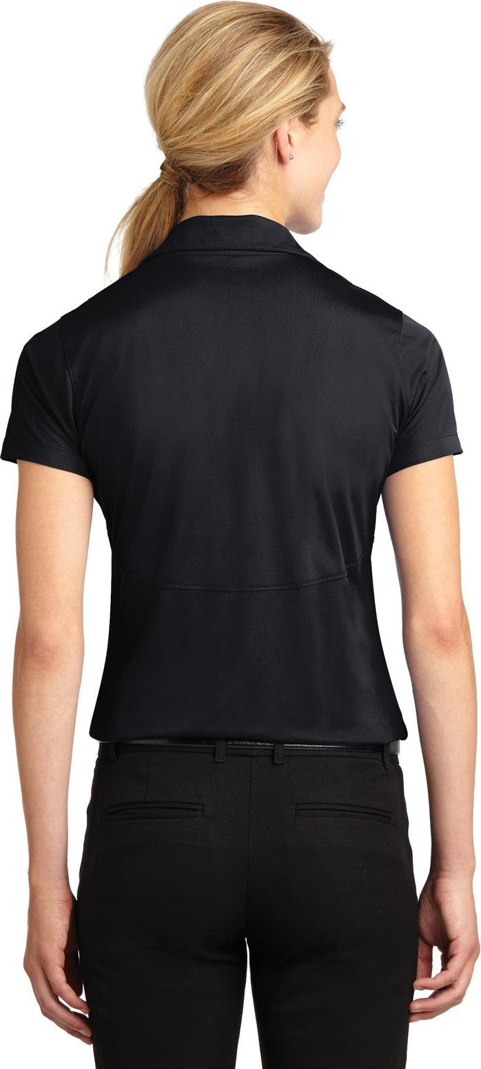 Black Sport-Tek Women's Micropique Sport-Wick Polo. LST650