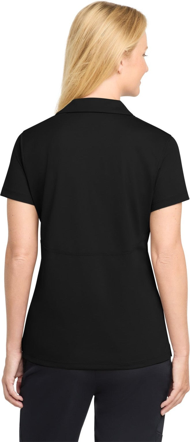 Black Sport-Tek Women's Micropique Sport-Wick Polo. LST650