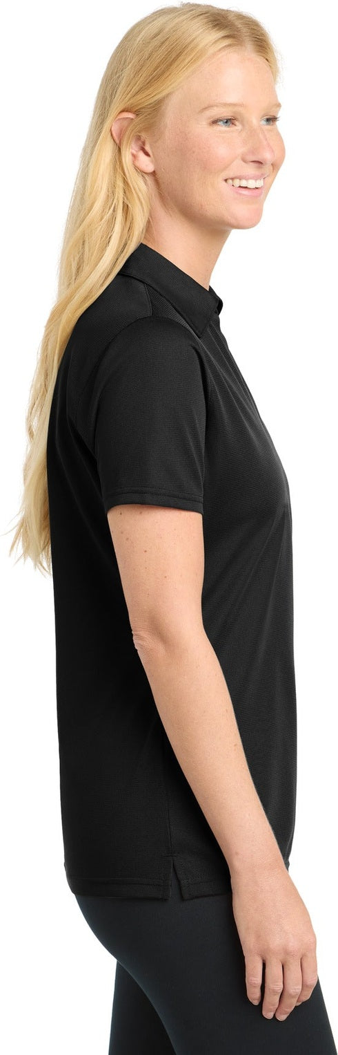 Black Sport-Tek Women's PosiCharge Active Textured Polo. LST690