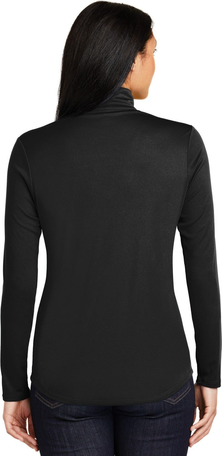 Black Sport-Tek Women's PosiCharge Competitor 1/4-Zip Pullover. LST357
