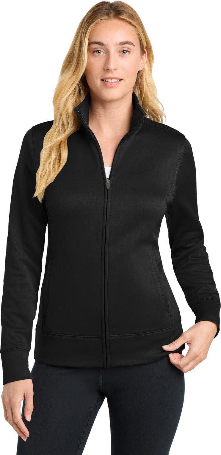Black Sport-Tek Women's Sport-Wick Fleece Full-Zip Jacket. LST241