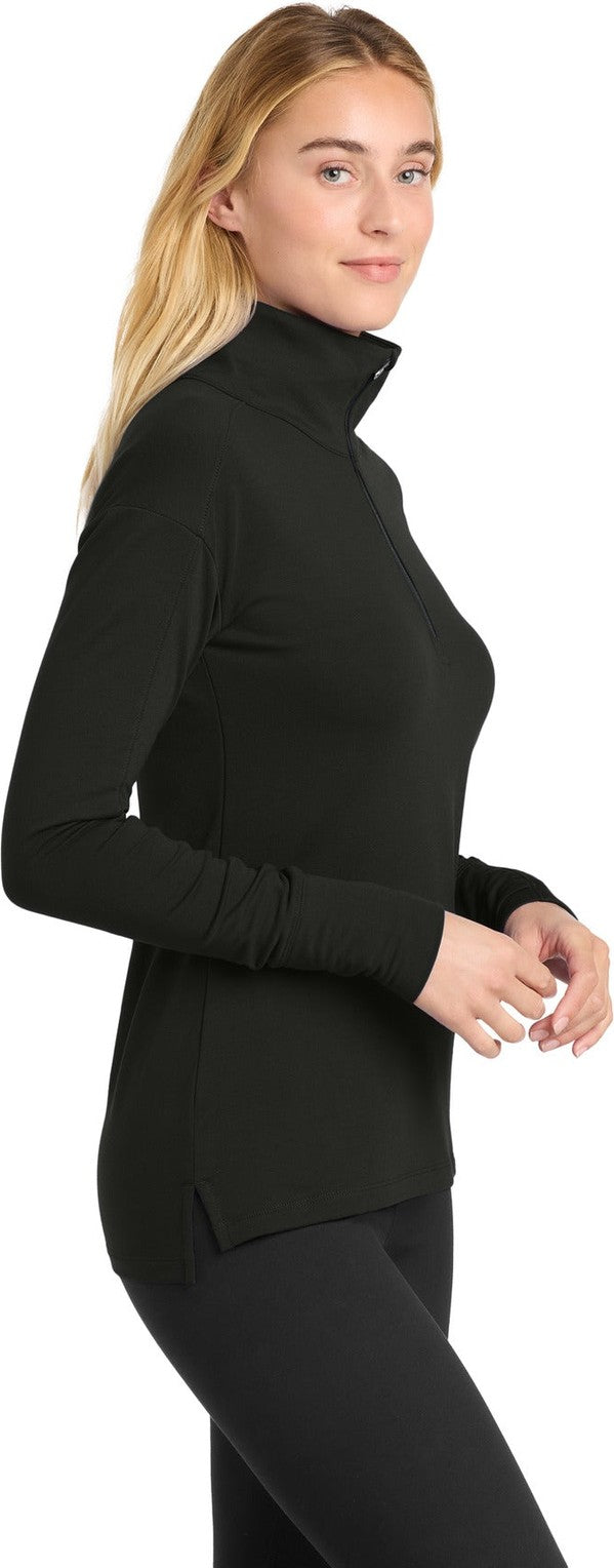 Black Sport-Tek Women's Sport-Wick Flex Fleece 1/4-Zip. LST561