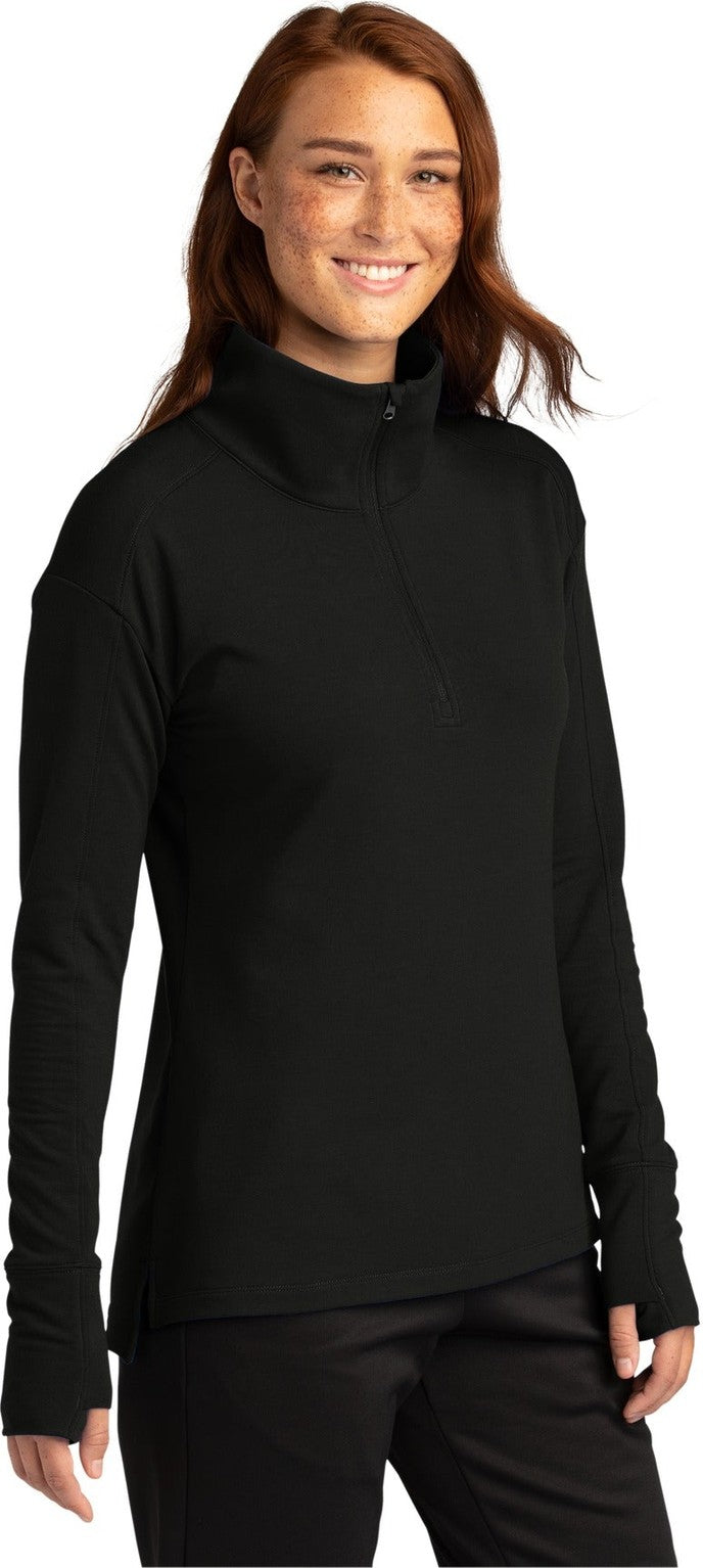 Black Sport-Tek Women's Sport-Wick Flex Fleece 1/4-Zip. LST561