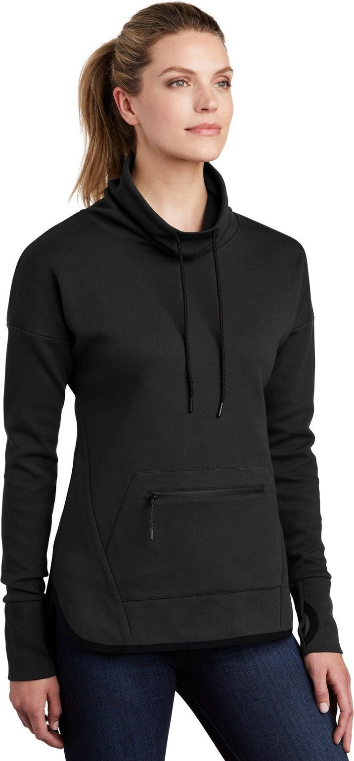Black Sport-Tek Women's Triumph Cowl Neck Pullover LST280