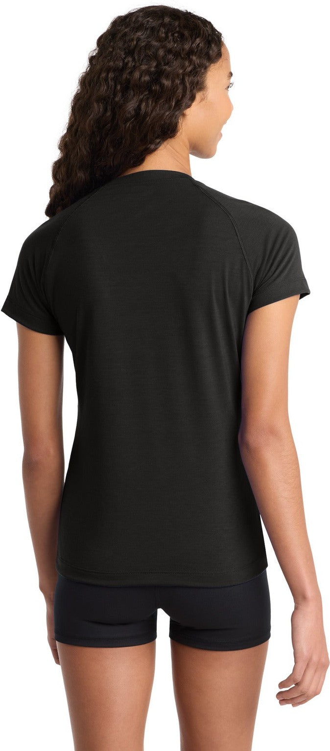 Black Sport-Tek Women's Ultimate Performance V-Neck. LST700