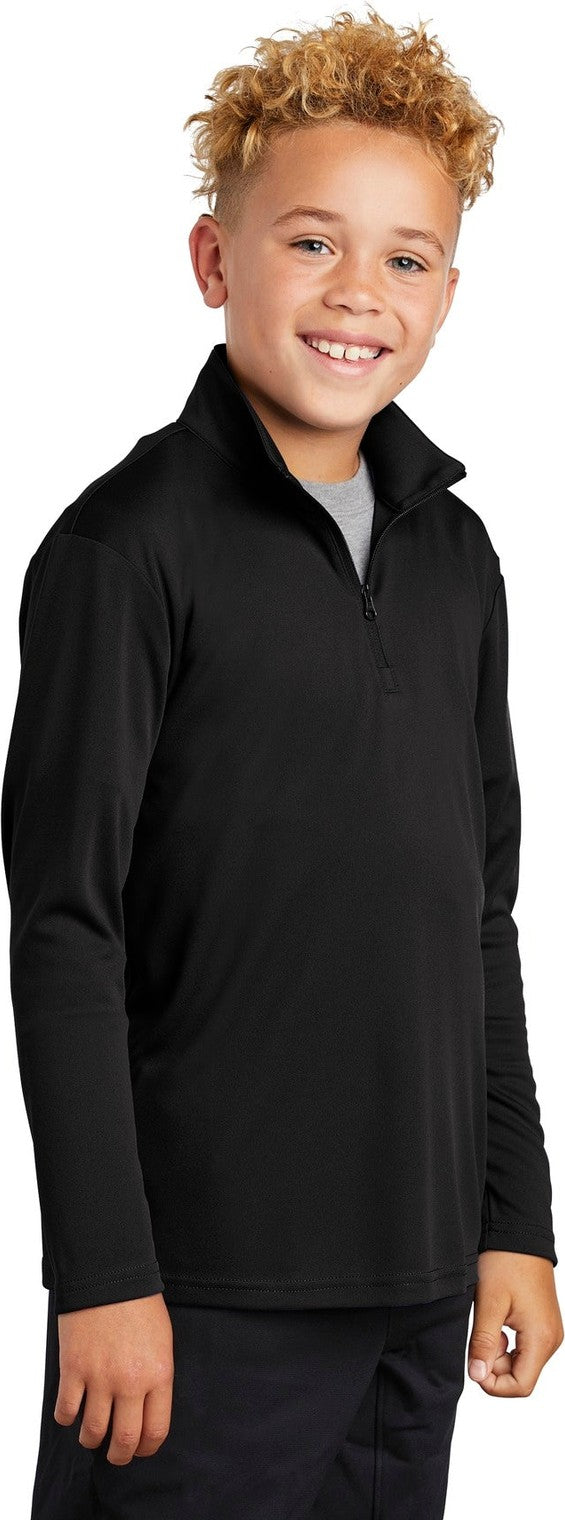 Black Sport-Tek Youth PosiCharge Competitor 1/4-Zip Pullover. YST357