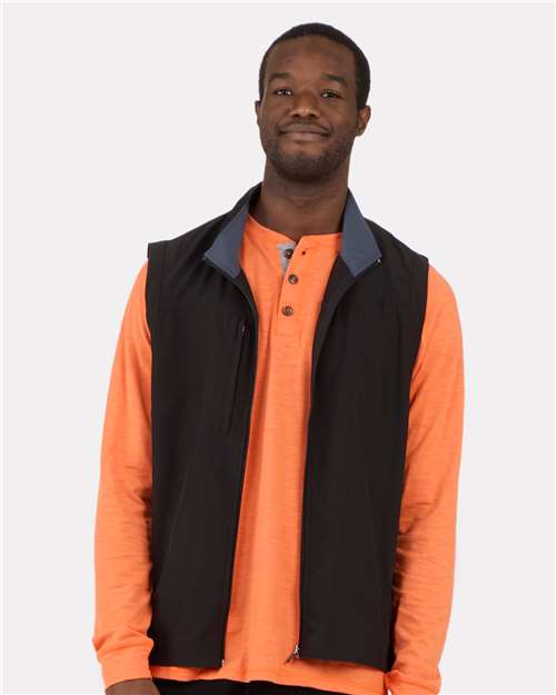 Black Stretch Woven Vest - BM5502