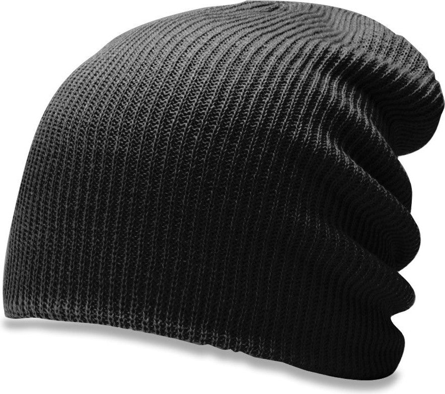 Black Super Slouch Knit Beanie