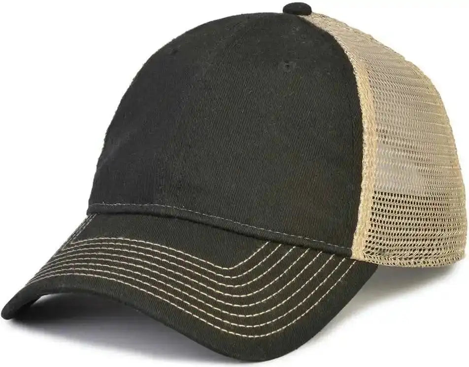 The Game Gb880 Soft Trucker Cap - Black Khaki - Sand / one Size Fits Morst