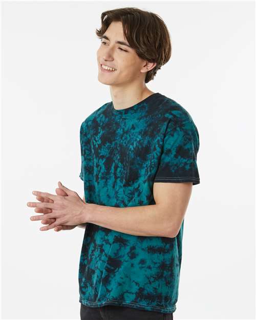 Black/ Teal Crystal Tie-Dyed T-Shirt - 200CR