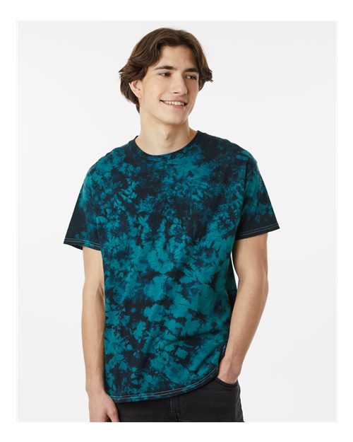 Black/ Teal Crystal Tie-Dyed T-Shirt - 200CR