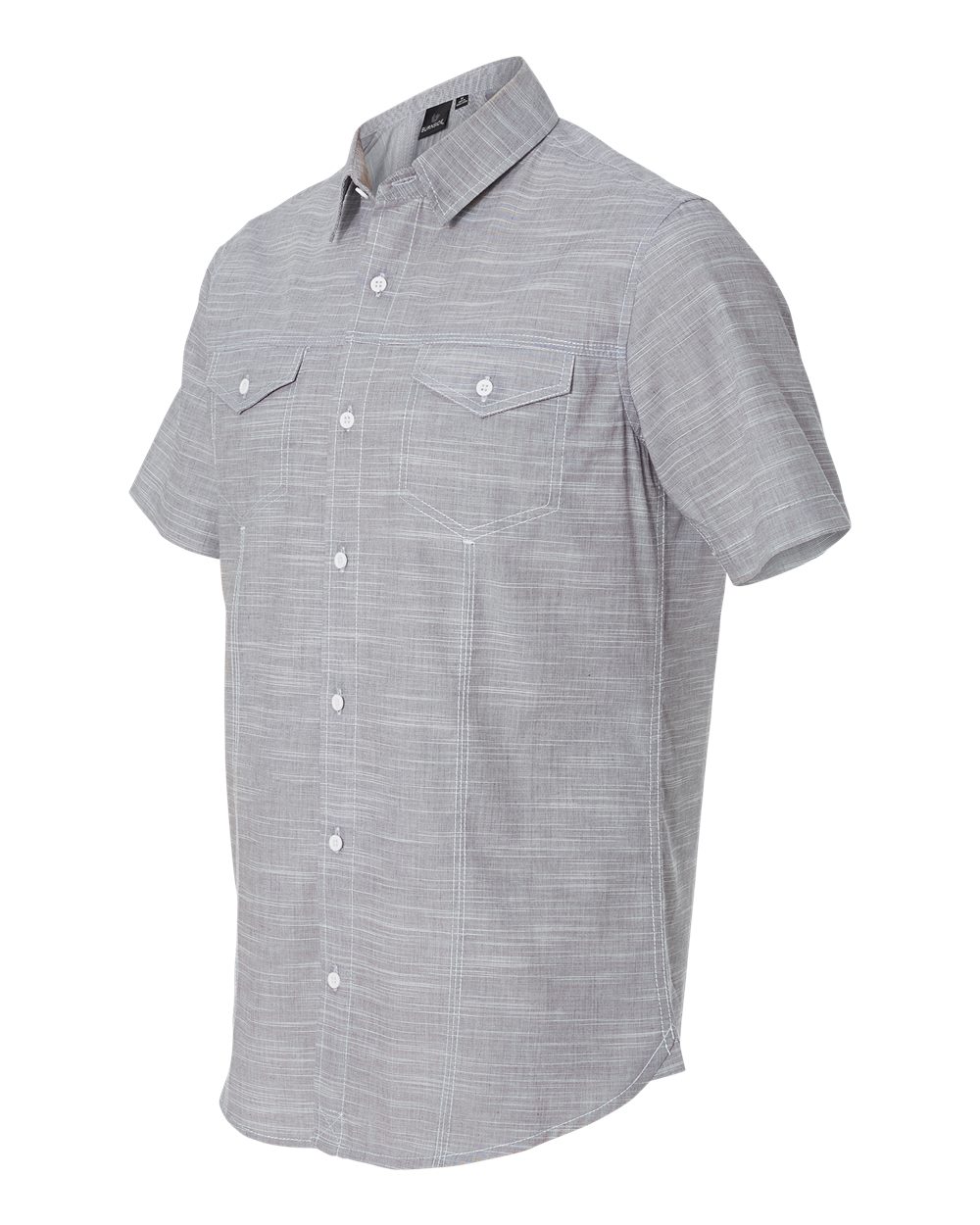 Black Textured Solid Short Sleeve Shirt - 9247