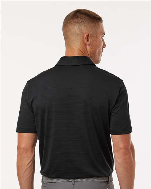 Black Textured Stripe Polo - A704