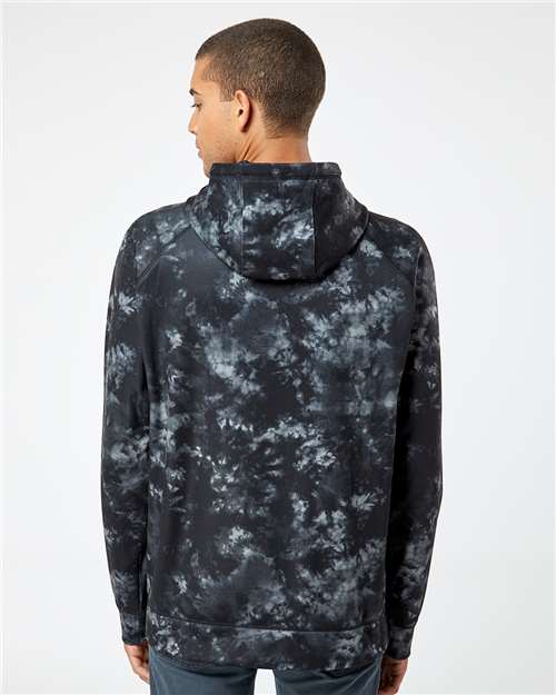 Black Tie Dye Performance Raglan Pullover Sweatshirt - 8670