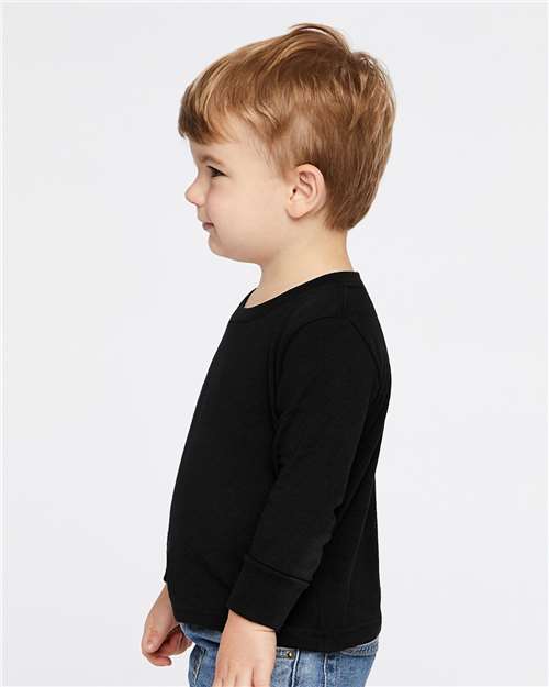 Black Toddler Cotton Jersey Long Sleeve Tee - 3311