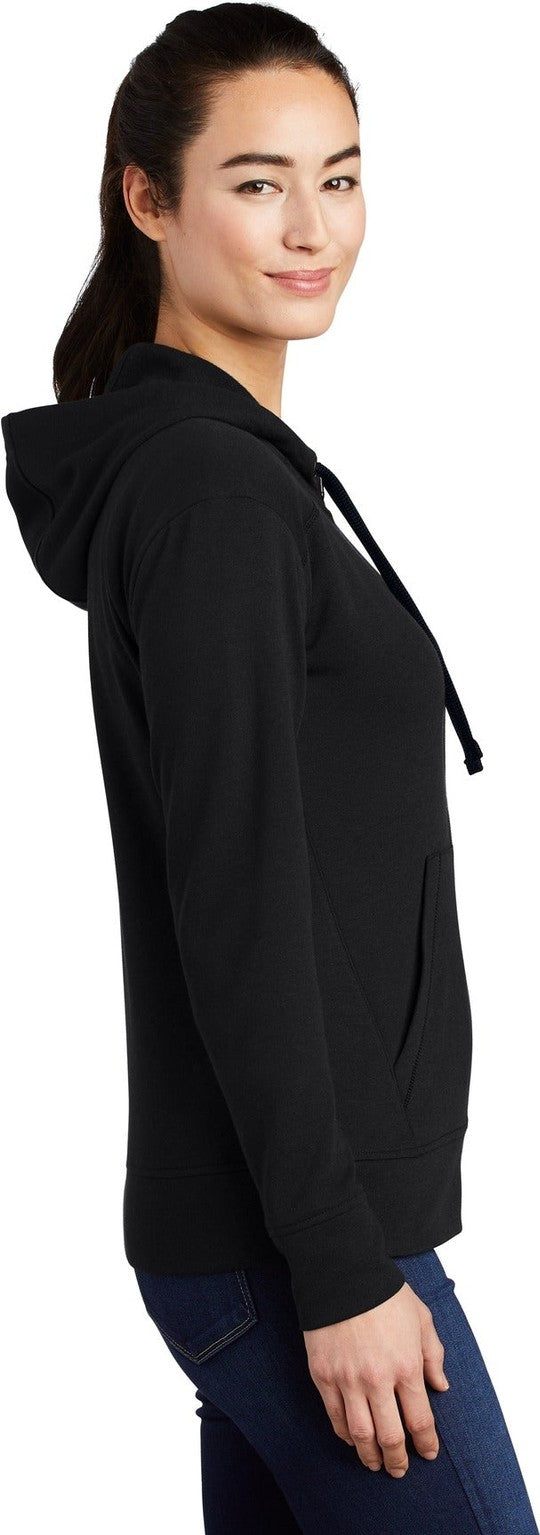 Black Triad So Sport-Tek Women's PosiCharge Tri-Blend Wicking Fleece Full-Zip Hooded Jacket LST293