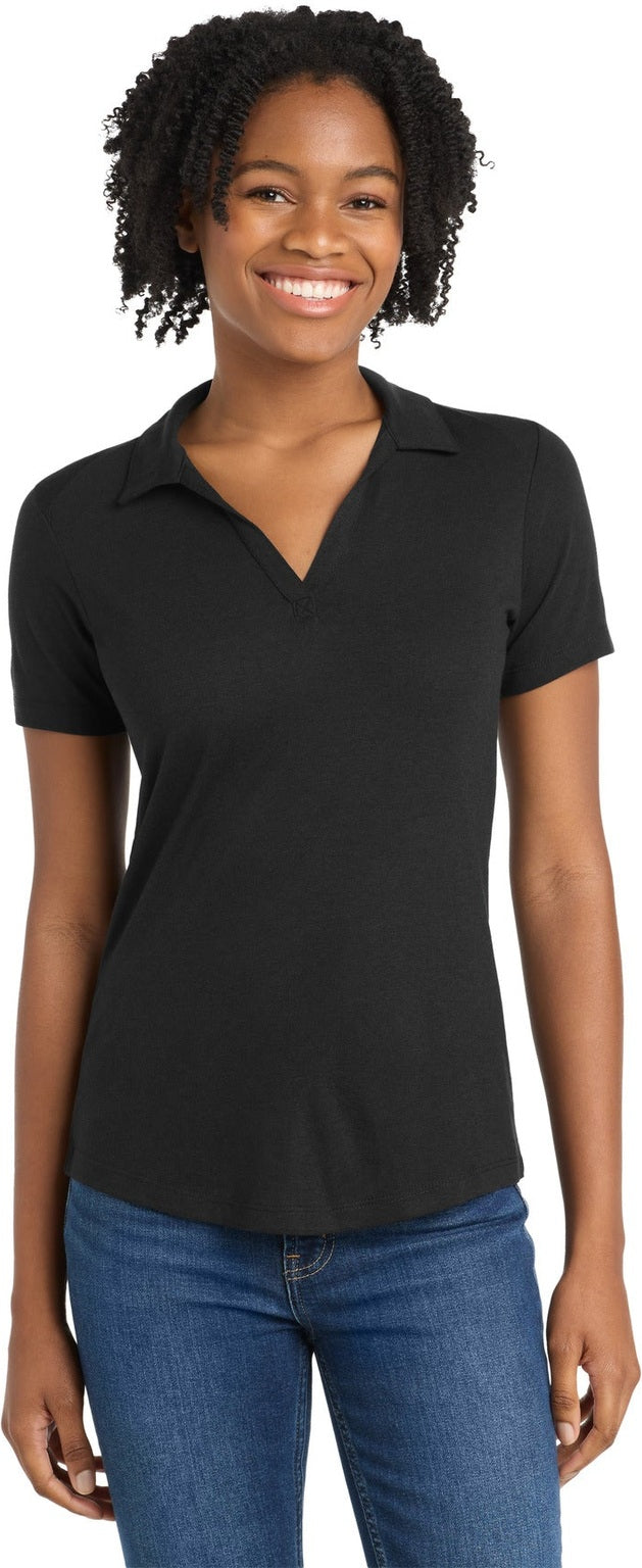 Black Triad So Sport-Tek Women's PosiCharge Tri-Blend Wicking Polo. LST405