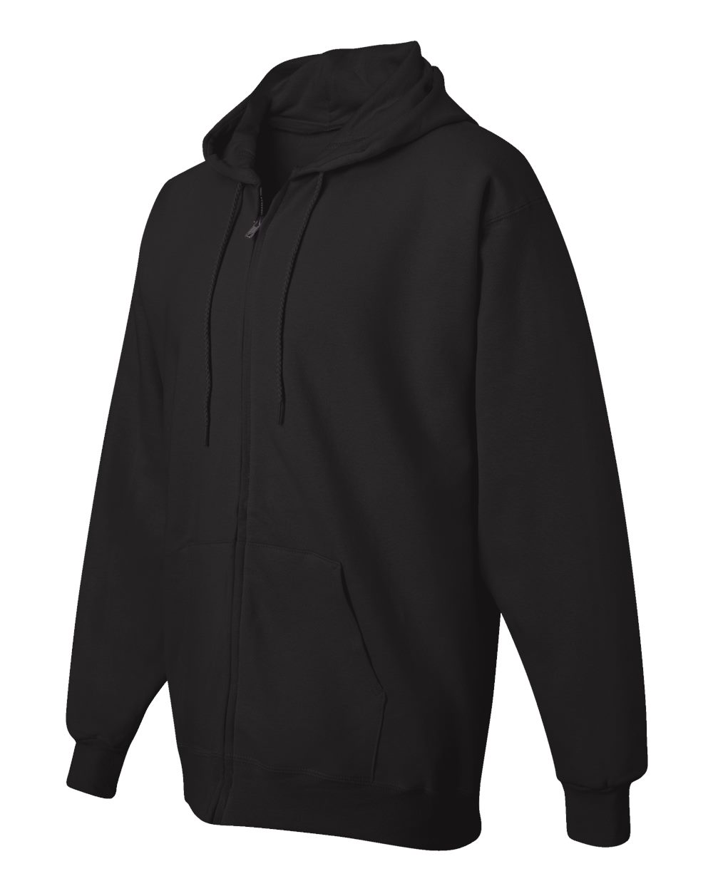 Black Ultimate Cotton® Full-Zip Hooded Sweatshirt - F280