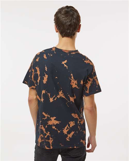 Black Unisex Bleach Out Dyed T-Shirt - 1385