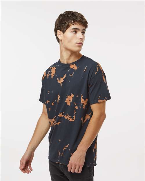 Black Unisex Bleach Out Dyed T-Shirt - 1385