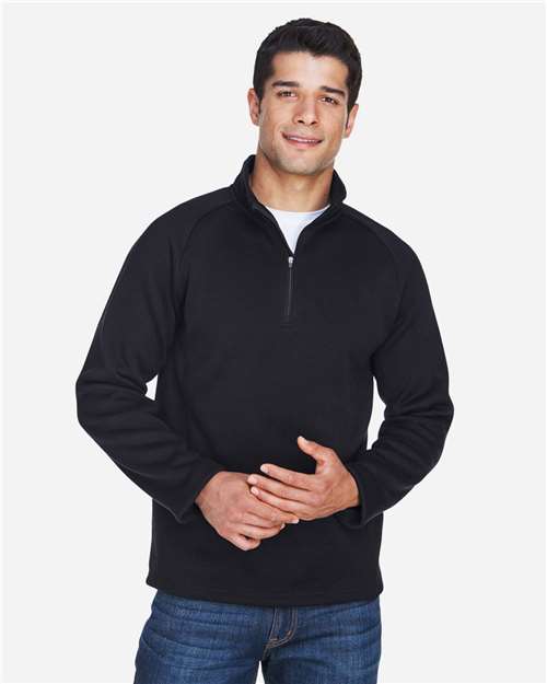 Black Unisex Bristol Sweater Fleece Quarter-Zip Pullover - DG792