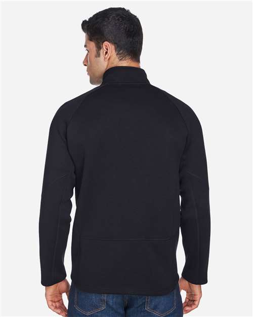 Black Unisex Bristol Sweater Fleece Quarter-Zip Pullover - DG792