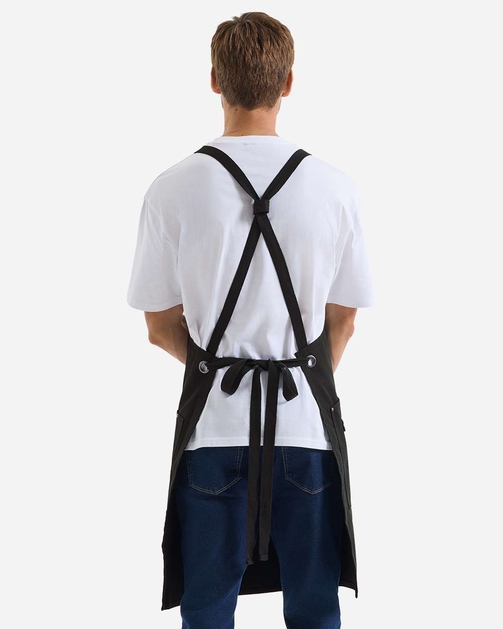 Black Unisex Clip & Clasp Cross-Back Bib Apron - RP182