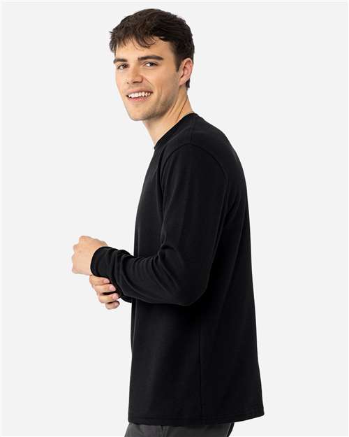 Black Unisex Ideal Thermal Long Sleeve T-Shirt - 8211