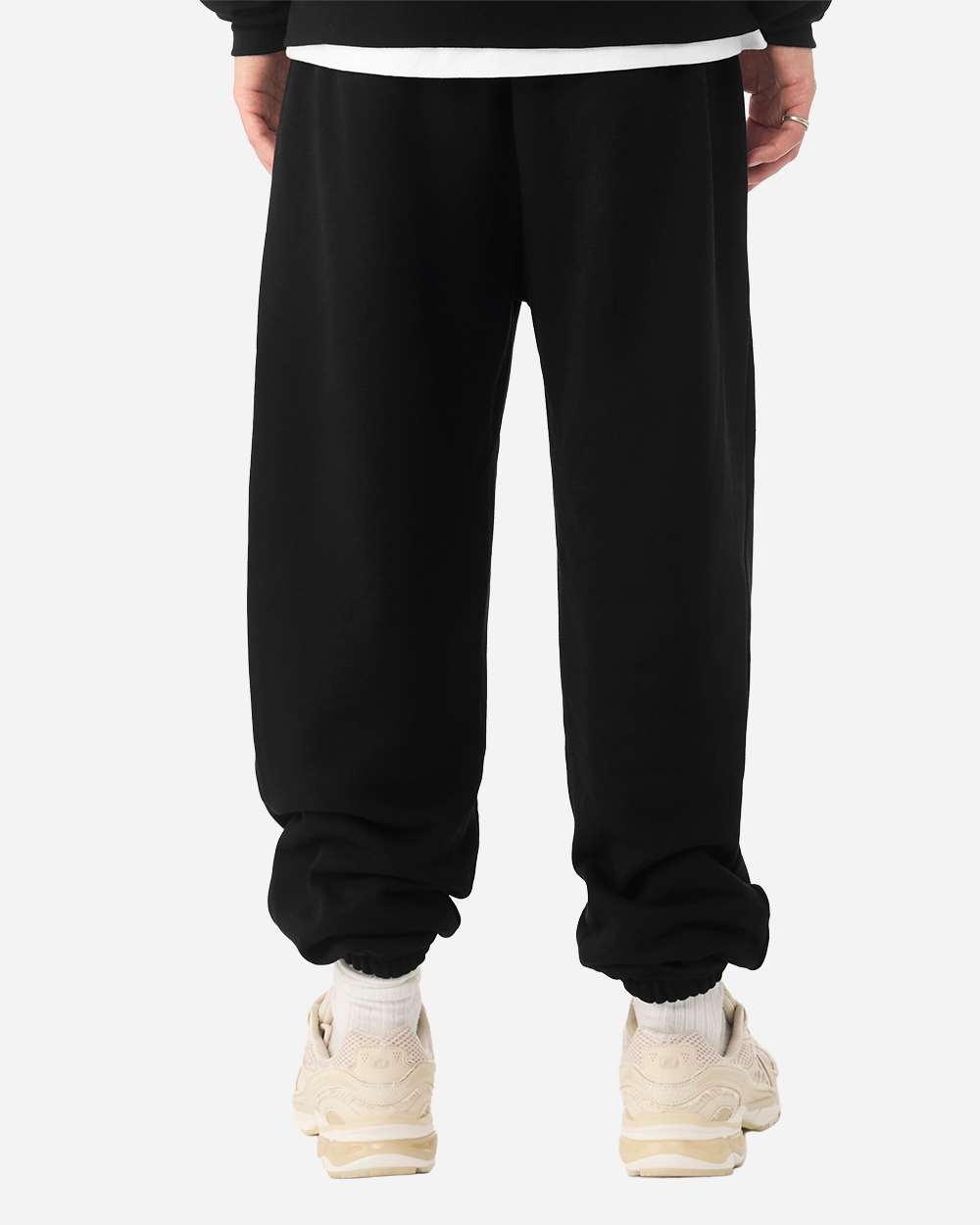 Black Unisex Sponge Fleece Sweatpants - 3738 plain