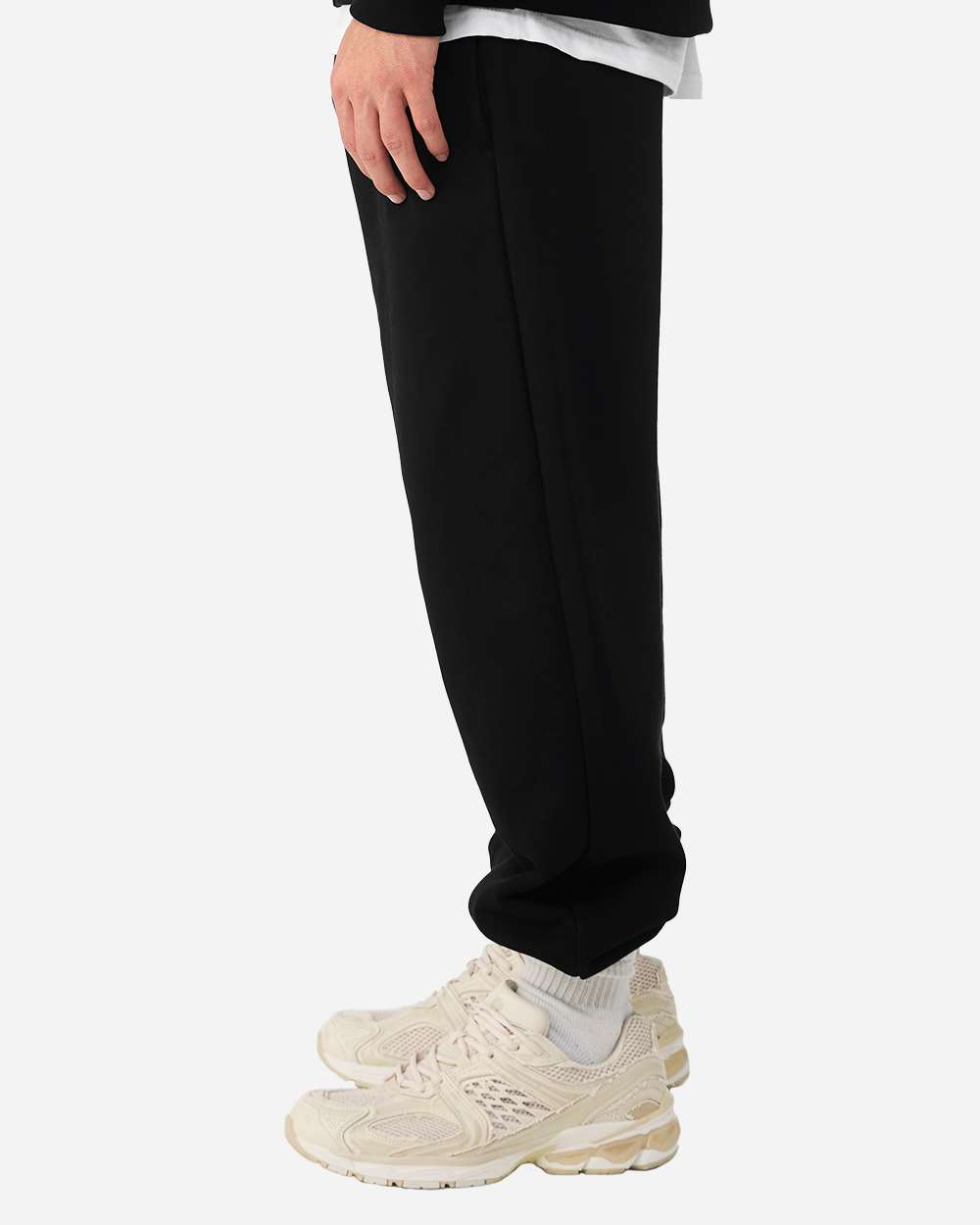 Black Unisex Sponge Fleece Sweatpants - 3738 plain