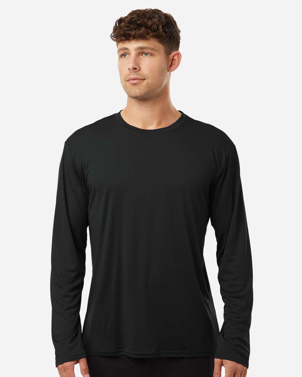 Black Unisex Tall Pro-Lock Performance Long Sleeve T-Shirt - 48400T plain