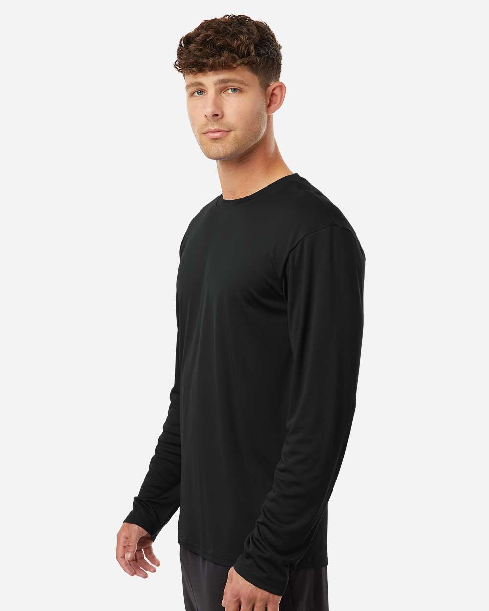 Black Unisex Tall Pro-Lock Performance Long Sleeve T-Shirt - 48400T plain