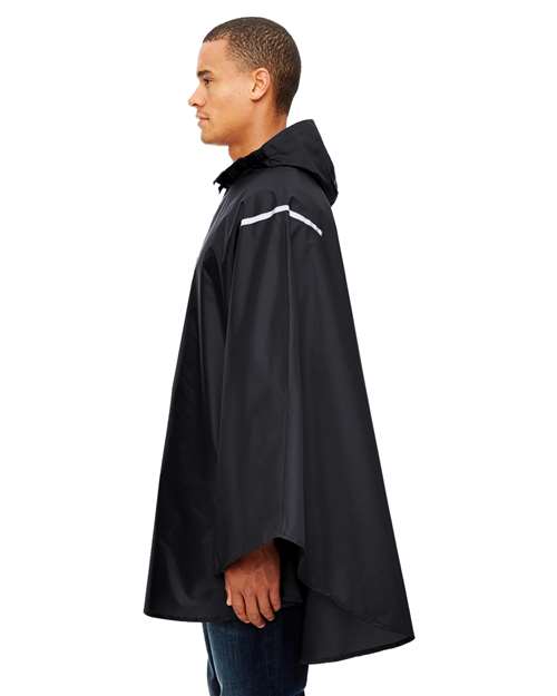 Black Unisex Zone Protect Packable Poncho - TT71