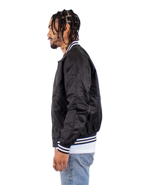 Black Varsity Bomber Jacket - SHVBJ