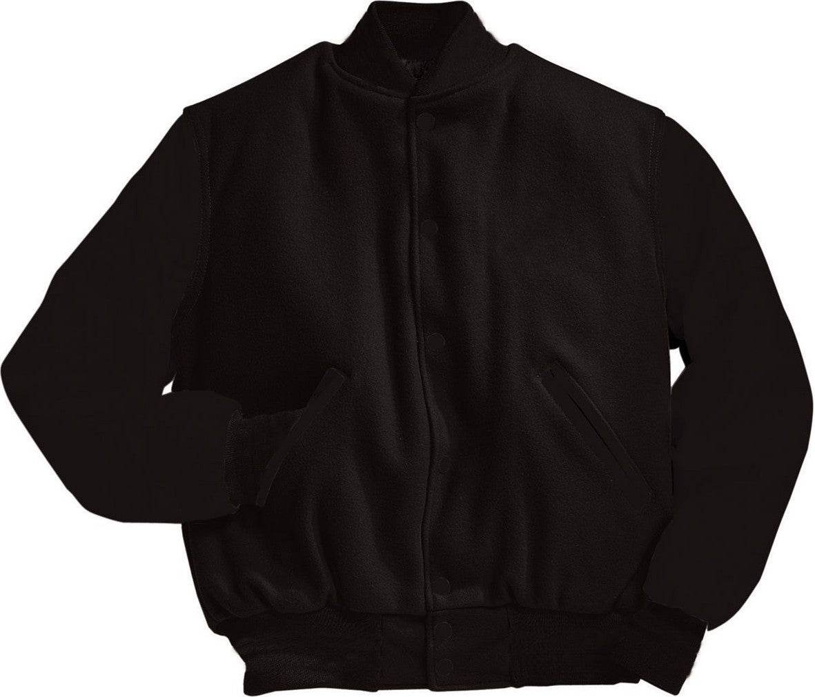 BLACK VARSITY WOOL JACKET