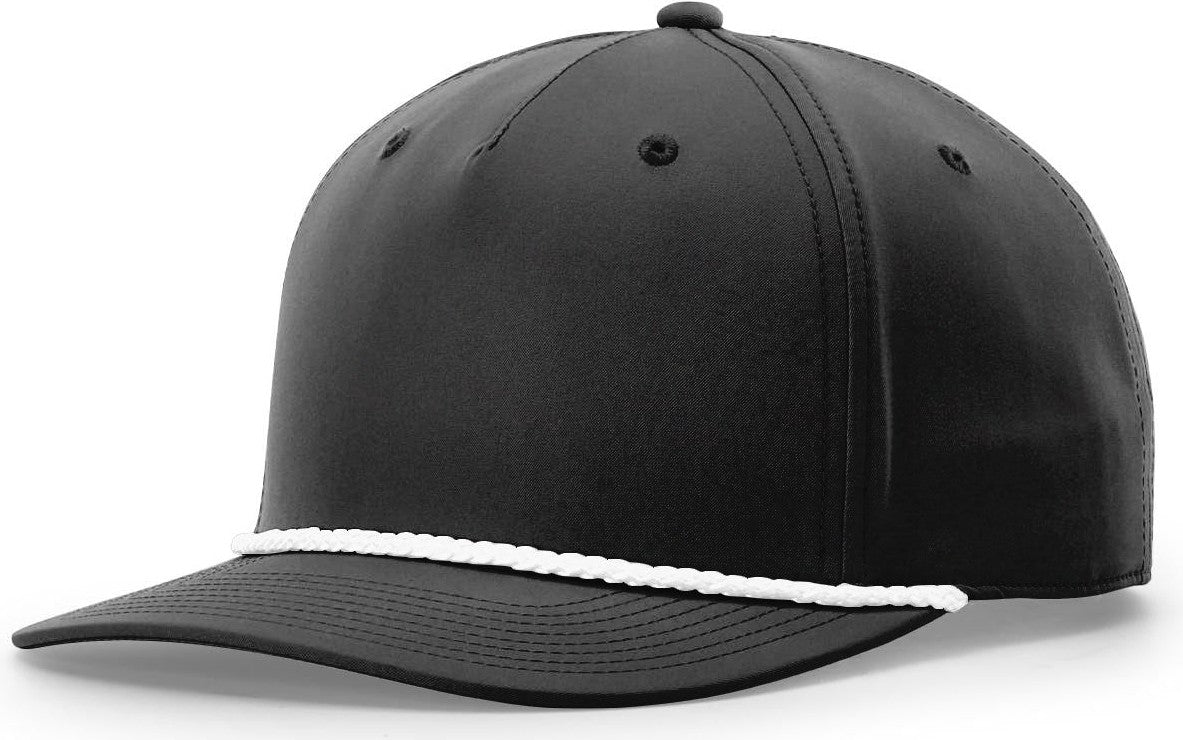 Black-White 5 Panel Classic Rope Cap