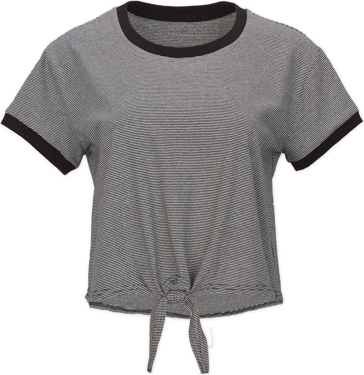 BLACK-WHITE BOXERCRAFT  STRIPED TIE FRONT TEE  grouped