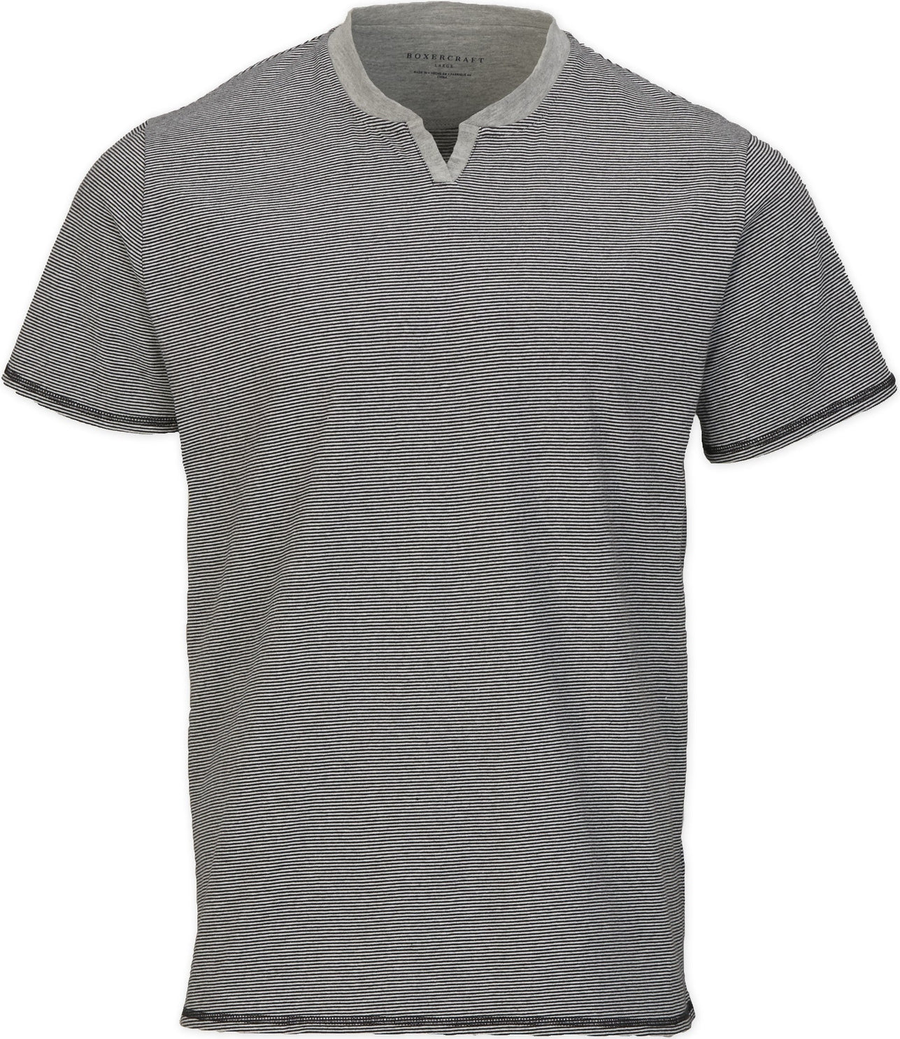 BLACK-WHITE BOXERCRAFT  STRIPED V-NOTCH TEE  grouped